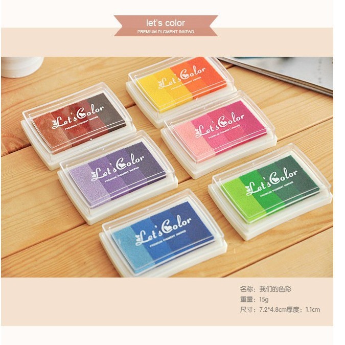 Papelería al por mayor de color lindo inkpad grande 4 gradiente de color Inkpad