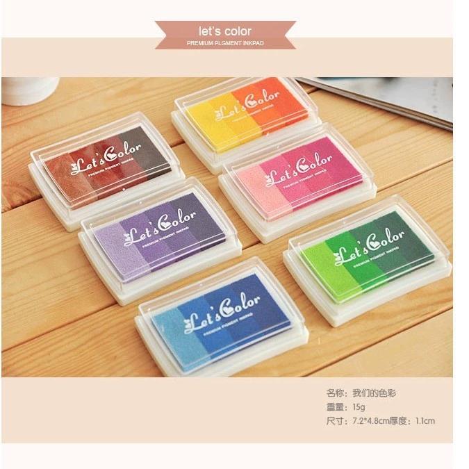 Cute stationery, ink pad, 4 colors, gradient