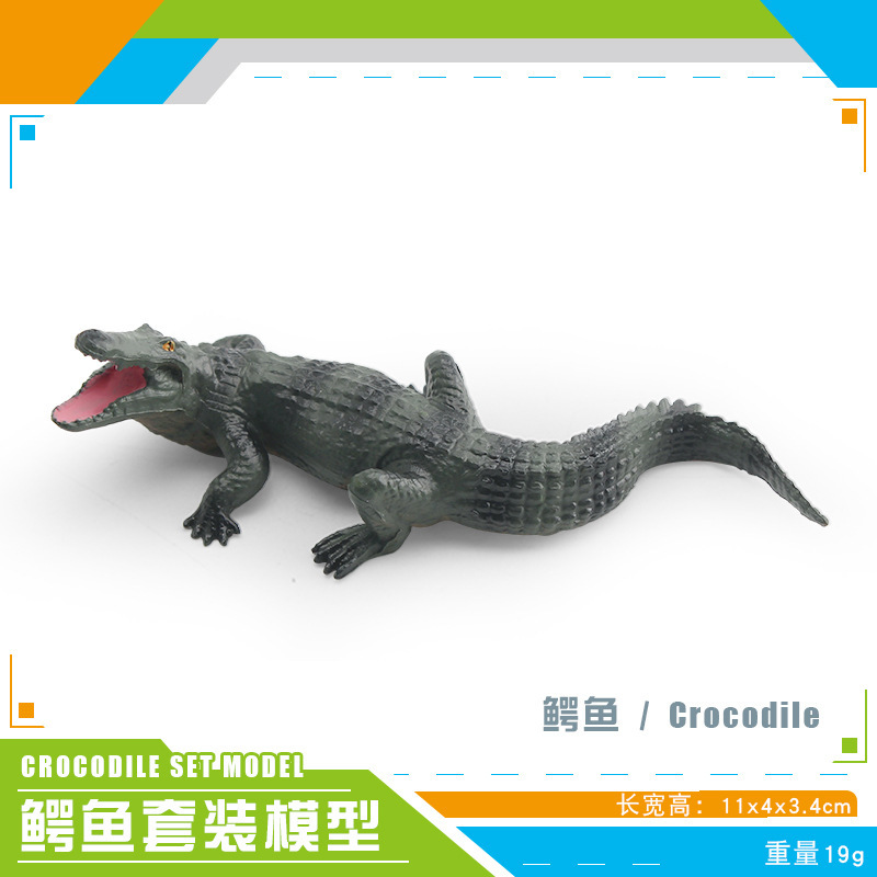 Transfronterizos infantiles simulación anfibio cocodrilo modelo cocodrilo imperador cocodrilo Yangtze mandíbula móvil estático juguete de decoración