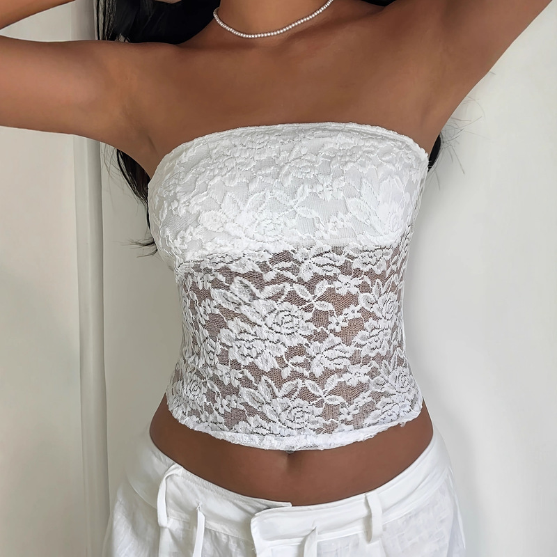 Amazon Cross-Border Hot Girl Tube Top Lace European and American Style Sexy Tube Top Amazon Cross-Border Hot Girl Tube Top Lace European and American Style Sexy Tube Top