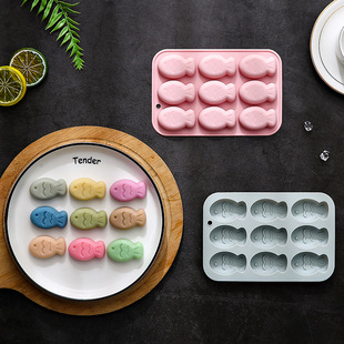 in stock 9 even small fish shape silicone mold baking tools drop glue cake mold fudge pudding chocolate mold