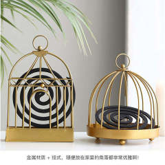 Birdcage mosquito coil rack household mosquito coil cage hanging portable mosquito coil box household fireproof iron mosquito coil box