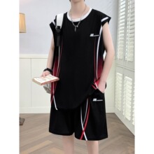 青少年夏季速干t恤男孩初高中学生无袖背心篮球衣服大童运动套装