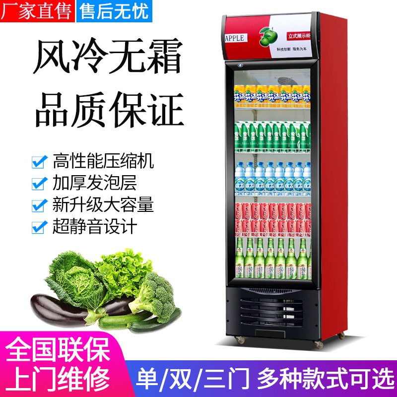冷藏展示柜立式饮料柜保鲜柜商用冰柜单双门超市冰箱啤酒