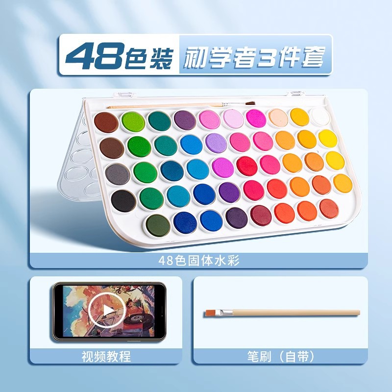 Deli solid pigment wholesale watercolor pigment set tool professional art special 36 color 48 color 