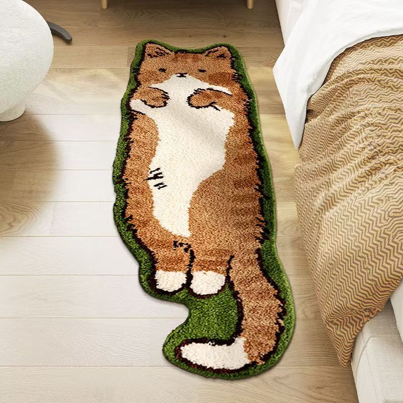 녹색 긴 고양이