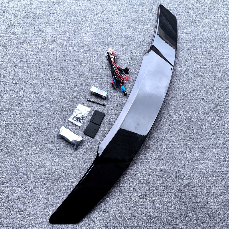 Suitable for Car Modification Electric Adjustable Rear Wing Universal Black/Carbon Fiber Pattern with Lighted Perforated Fixed Wing