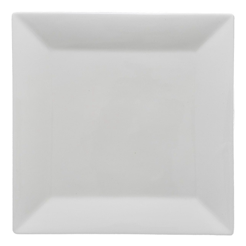 Cerámica occidental restaurante plato de carne plato de forma especial Hotel buffet plato blanco puro cerámica cuadrado placa plana
