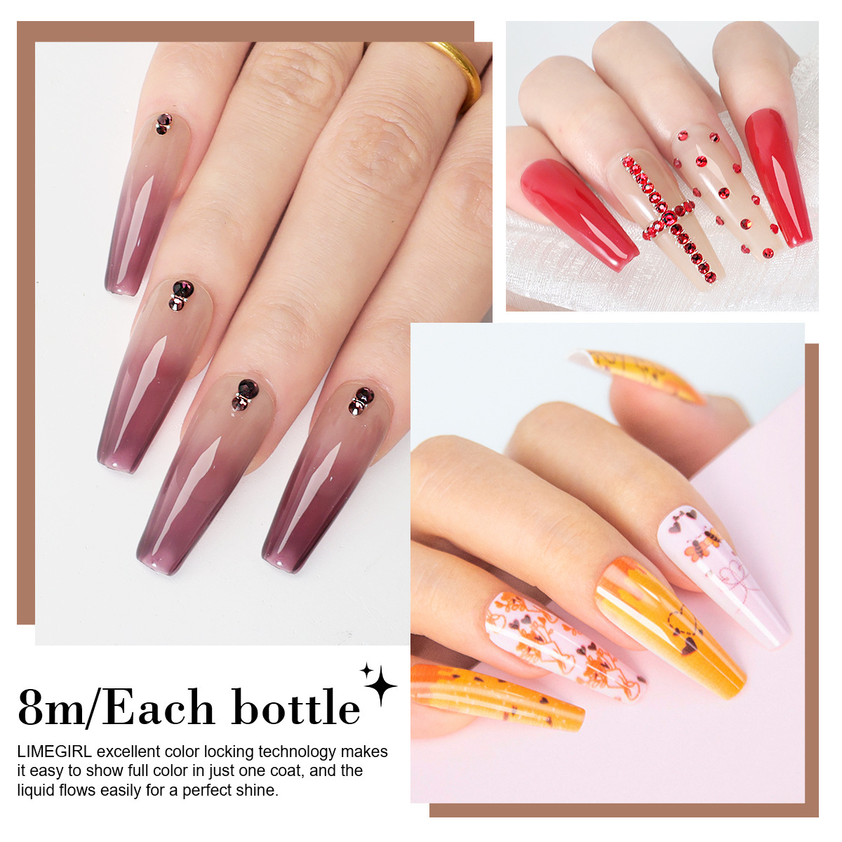 El nuevo juego de pegamento funcional para uñas de 24 colores de Amazon, pegamento de fototerapia extraíble, capa de sellado desechable, imprimación de sellado mate