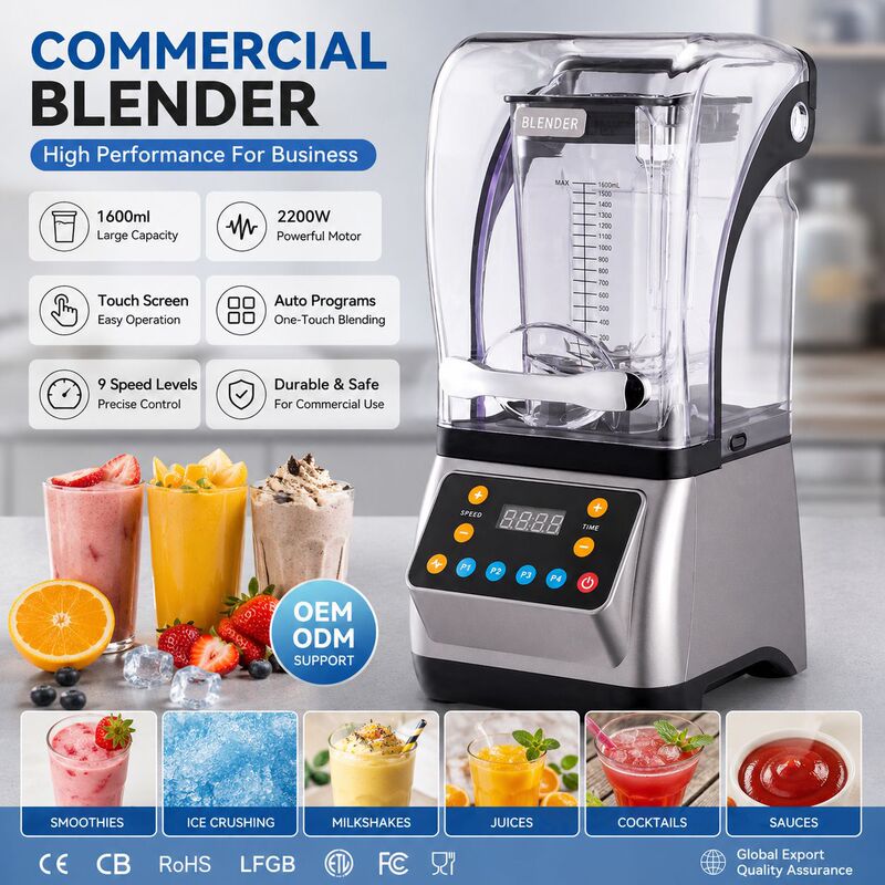 High-End Commercial Smoothie Machine, Multi-Functional Silent Ice Crushing and Juice Milkshake Blender