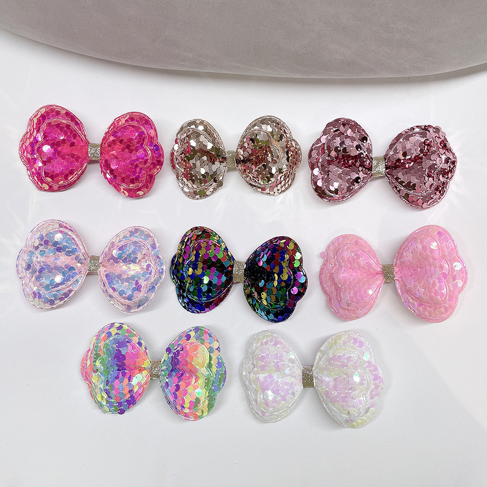 Girl'S Gender Princess Bow Knot Sequin Hair Clip