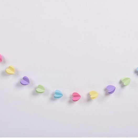 Estrella de cinco puntas en forma de corazón guirnalda colgando cuerda boda cumpleaños ESTRELLA DE Navidad colgante decoración cadena de papel tridimensional tire bandera colgante Adorno