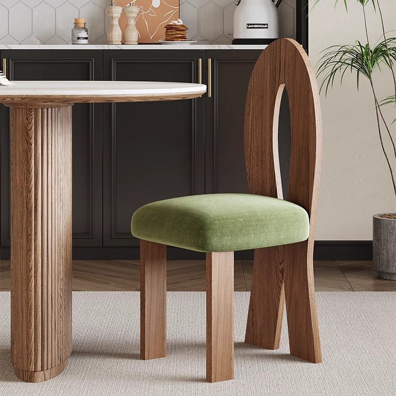 Dan Vance silla de comedor retro francesa silla de madera maciza silla de respaldo silla de sirena silla de diseño silla de comedor