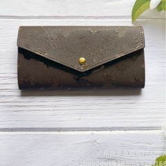 外贸热卖长款卡包欧美简约零钱钱包新款复古豆豆时尚女士潮流钱包