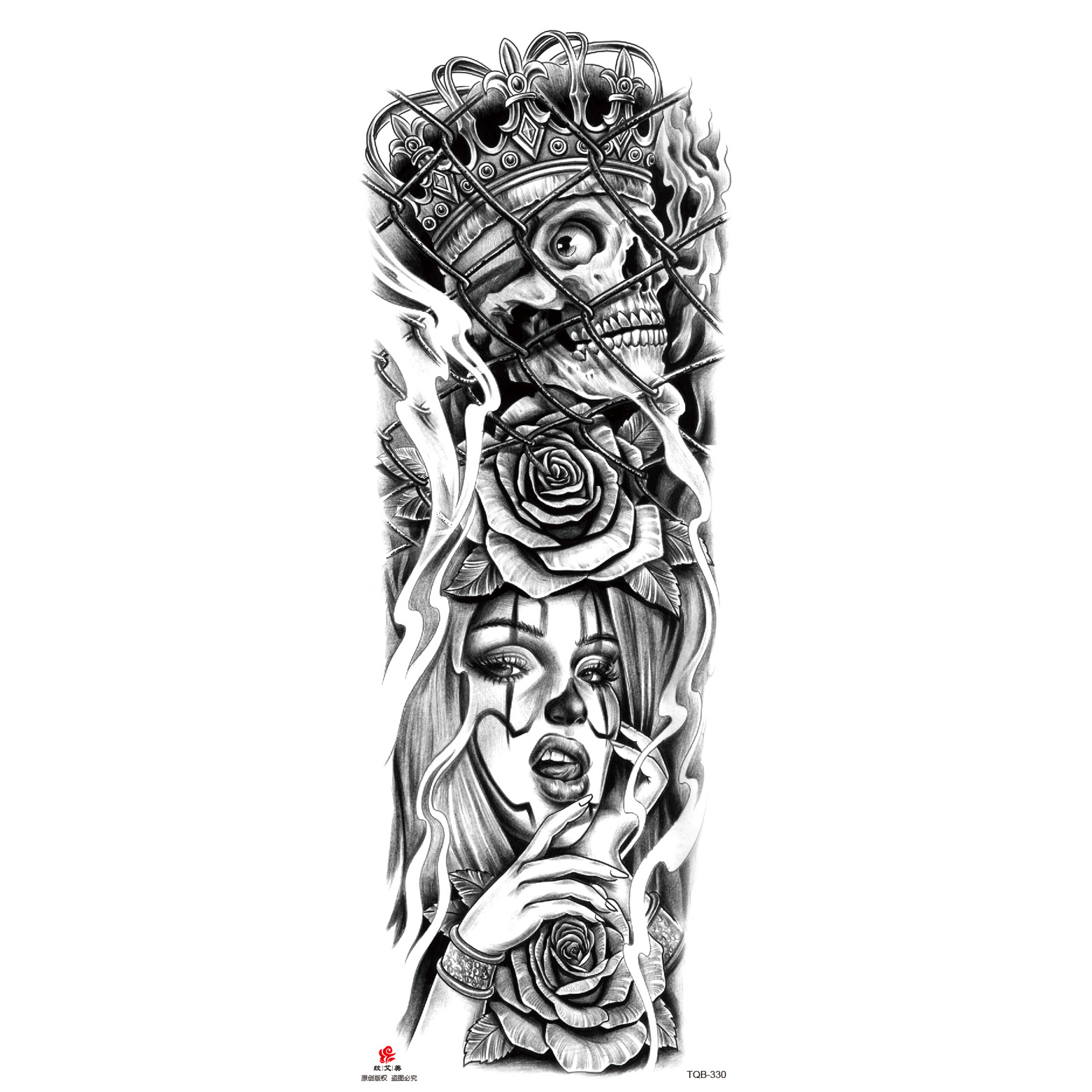 Pegatinas de tatuaje de brazo largo de flor brazo completo tatuaje impermeable tatuaje temporal en stock al por mayor pegatinas de tatuaje de brazo completo