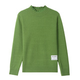 半高领花纱毛衣女秋冬季2025年新款时尚小个子短款针织打底衫上衣，女装针织衫/毛衣，妃慕昵服饰