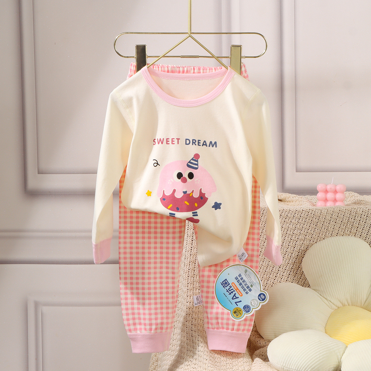 Conjunto de ropa interior térmica de algodón puro para niños, otoño e invierno, pijamas cálidos de algodón para bebés, niños y niñas, ropa de estar sin costuras.