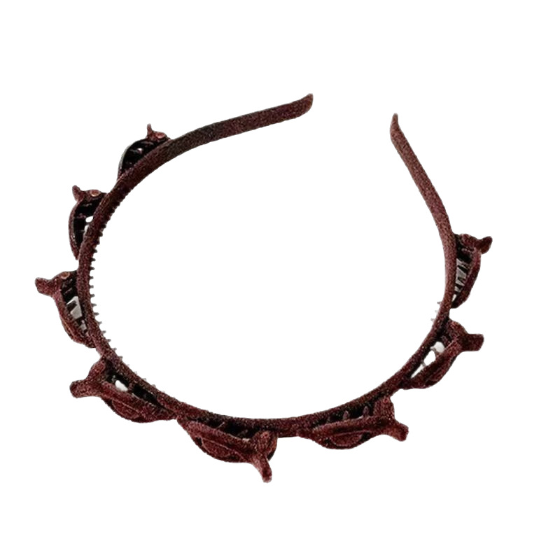 Diadema trenzada flocada, tocado neto, acabado, clip de cabello roto, dulce y versátil, simple, antideslizante, diadema con dientes, accesorios para el cabello