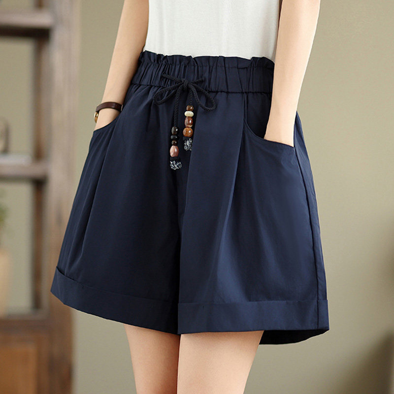 Sports Casual Three-Quarter Shorts for Women 2026 New Summer Thin Style Outerwear Large Size Loose Wide-Leg Pants Flower Bud Pants Sports Casual Three-Quarter Shorts for Women 2026 New Summer Thin Style Outerwear Large Size Loose Wide-Leg Pants Flower Bud Pants