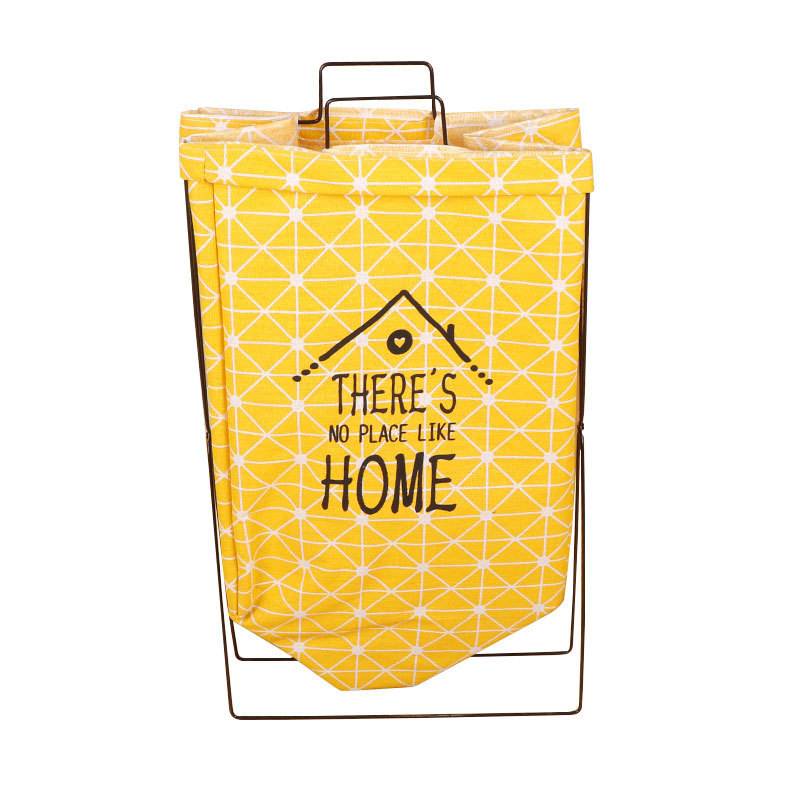 Foldable waterproof iron frame dirty clothes storage basket