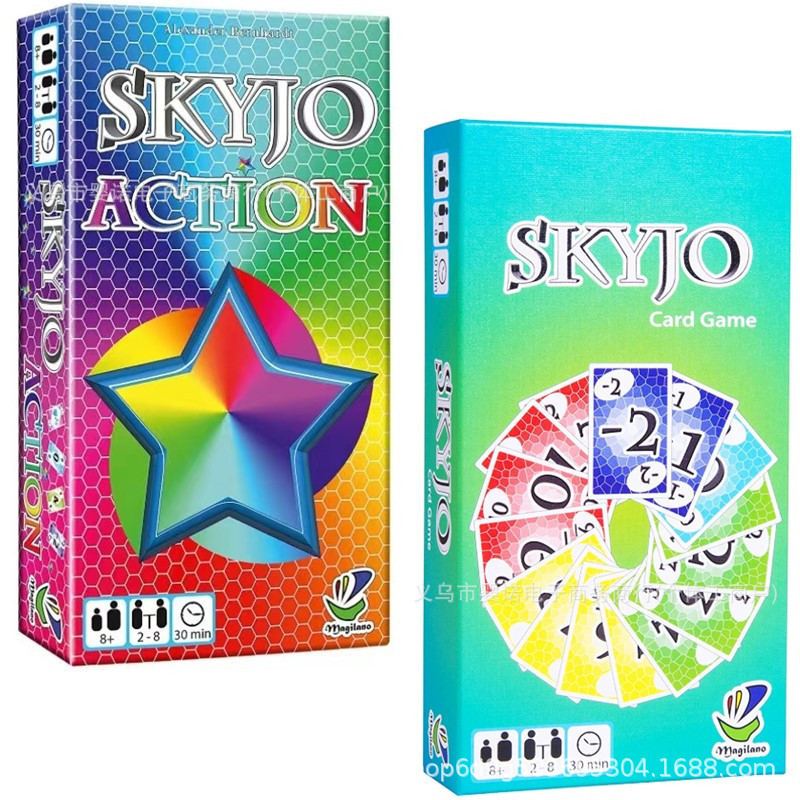 跨境英文版skyjo action card天空城桌游家庭聚会休闲卡牌游戏|undefined