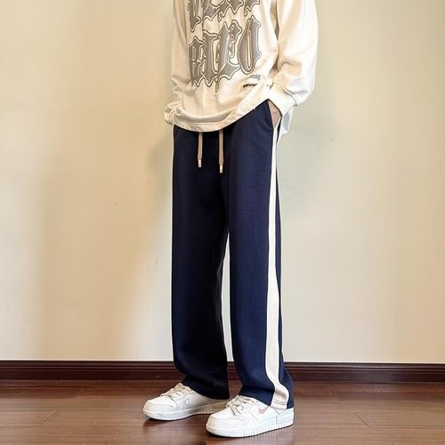 Men's Loose Side Striped Sporty Ins Spring and Autumn Fashion Casual Long Pants Trendy