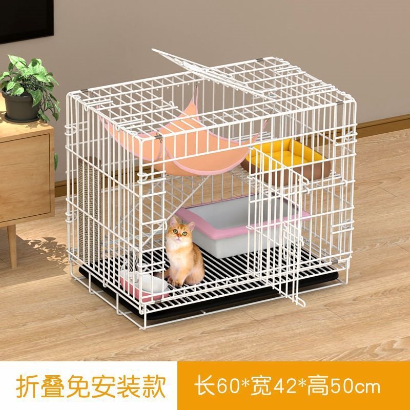 猫ケージ、トイレ付き家庭用猫ヴィラ、一体型小型2階建て猫ハウス、猫ハウス、猫の巣、広いフリースペース|undefined