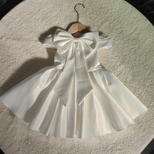花童晚礼服女童生日宴会公主裙儿童时尚走秀主持人钢琴演出服白色