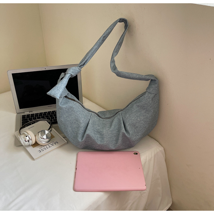 Niche design denim bag for women 2025, large capacity, casual and versatile, single-shoulder crossbody dumpling bag, fashionable underarm bag undefined