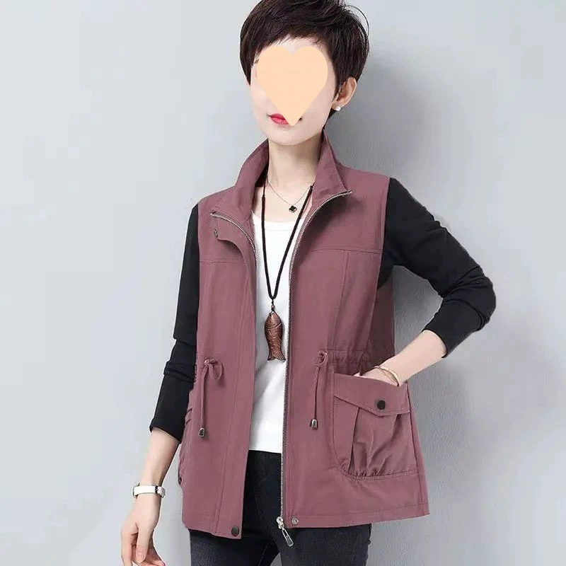 Женский жилет весна-осень 2025, новинка для женщин среднего и старшего возраста, повседневный жилет с свободной талией