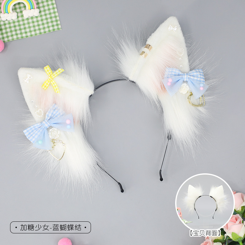 Hecho a mano de peluche lindo bestia oído Cosplay comic show punk diadema chica caliente tocado estilo europeo y americano accesorios para el cabello