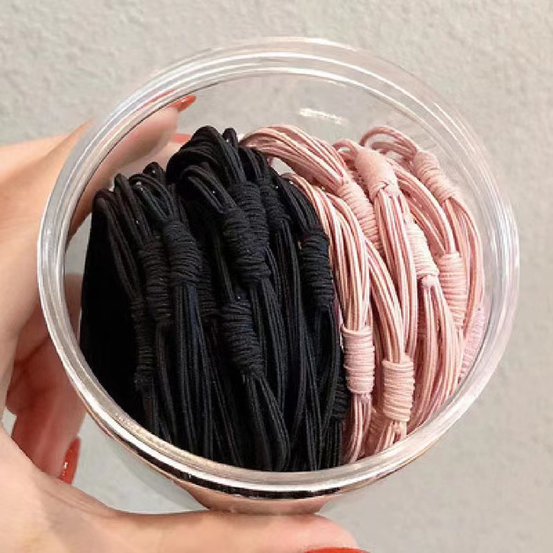 Banda de goma negra estilo coreano de alta calidad cuerda de cabello banda de cabello de mujer básica simple banda de goma elástica alta internet celebridad accesorios para el cabello