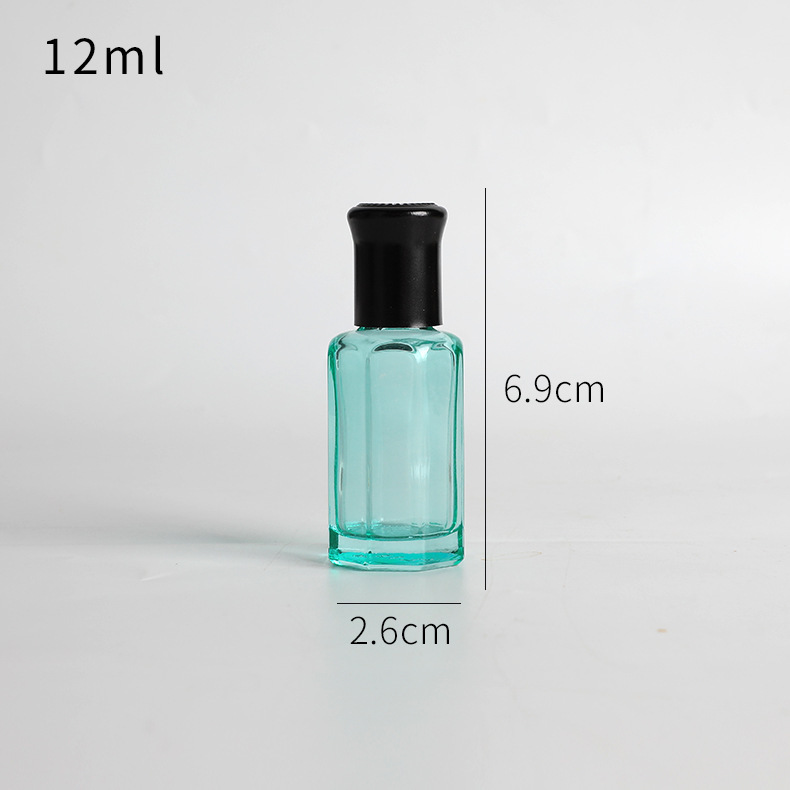 Botella de bola de rodillo de 10ml botella de perfume de aceite esencial de vidrio engrosado colorido sub-botella de viaje pequeña botella vacía botella de cuentas de muestra de masaje