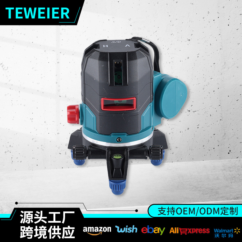 Comercio exterior 12v de alta precisión nivelación automática al aire libre nivel de luz verde transfronterizo multifuncional 2 línea nivel láser