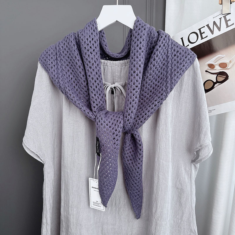 Merino Wool Triangle Scarf Women's Knitted Wool Cut Out Literary High-Quality Soft Scarf Fashionable and Elegant Scarf