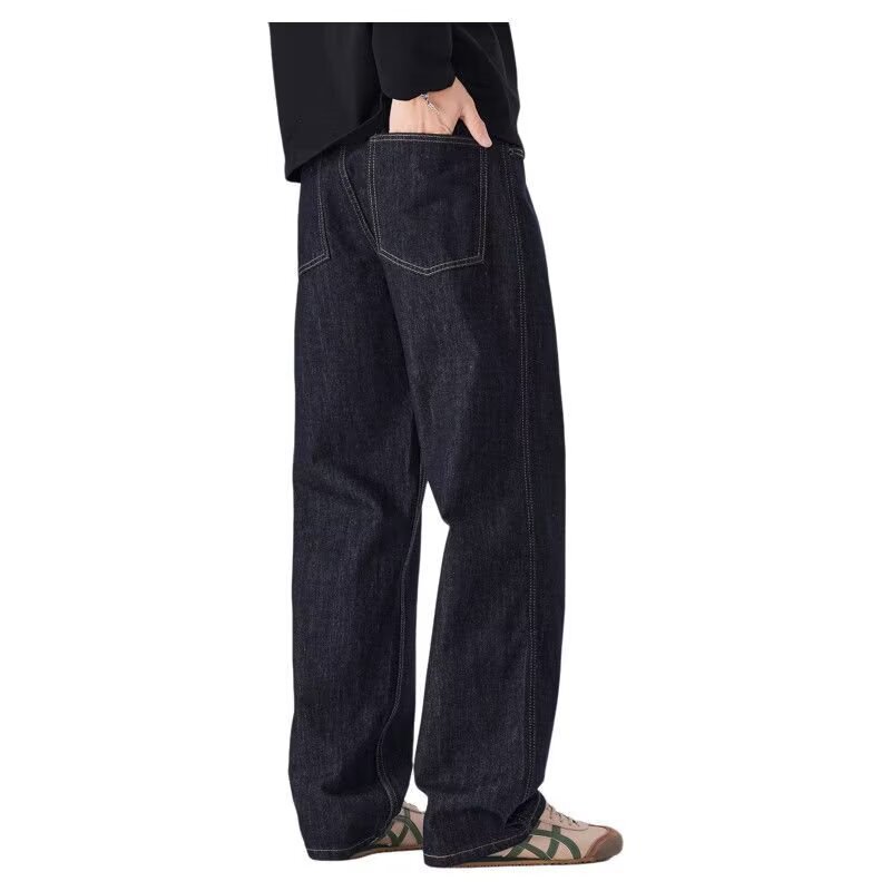 Vintage Washed Blue Denim Jeans for Men, Spring and Autumn Trendy Brand, High-End Casual Versatile Loose Wide-Leg Pants Vintage Washed Blue Denim Jeans for Men, Spring and Autumn Trendy Brand, High-End Casual Versatile Loose Wide-Leg Pants