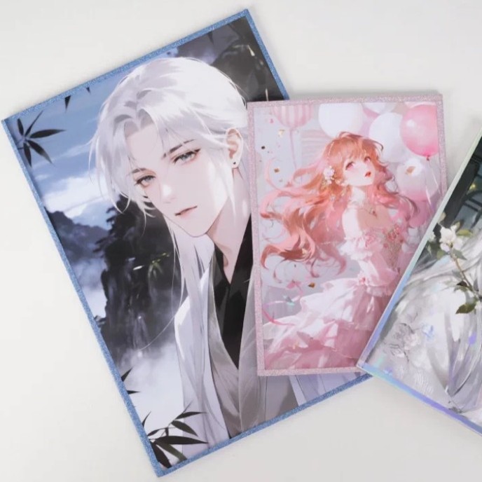 Custom-made thickened high-definition paper with gold foil lamination for 2D anime fan art drawing boards