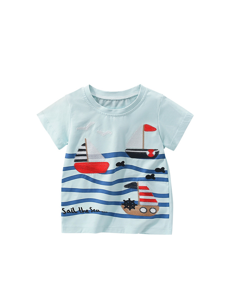 Transfronterizos para malwee niños de cuello redondo verano nuevo estilo europeo y americano camiseta de niños de manga corta ropa casual para niños