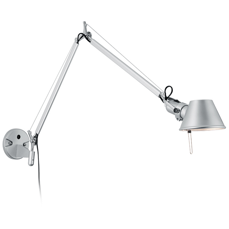 Lámpara de pared de balancín de diseñador italiano Lámpara de sala de estar retráctil de aluminio Lámpara de estudio Lámpara de pared de lectura de cabecera antigua 194L