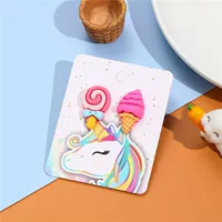 Новые корейские детские украшения мультфильм смола леденец мороженое серьги милые девушки асимметричные серьги