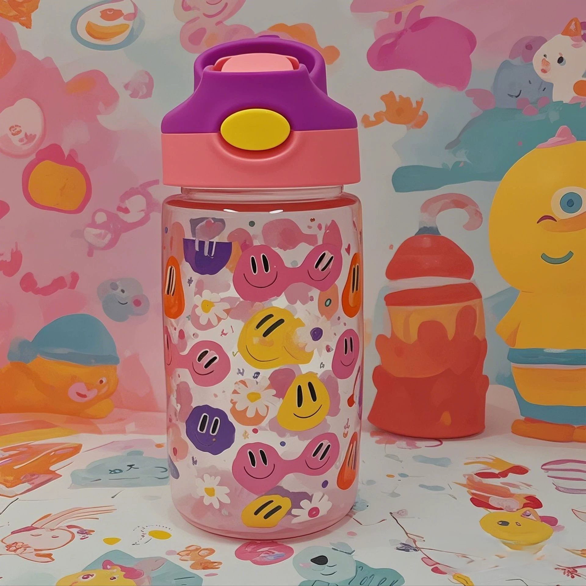 Маленькая красивая пластиковая чашка детская звезда соломка чашка летняя спортивная ученица мужского и женского пола чашка детского сада чашка