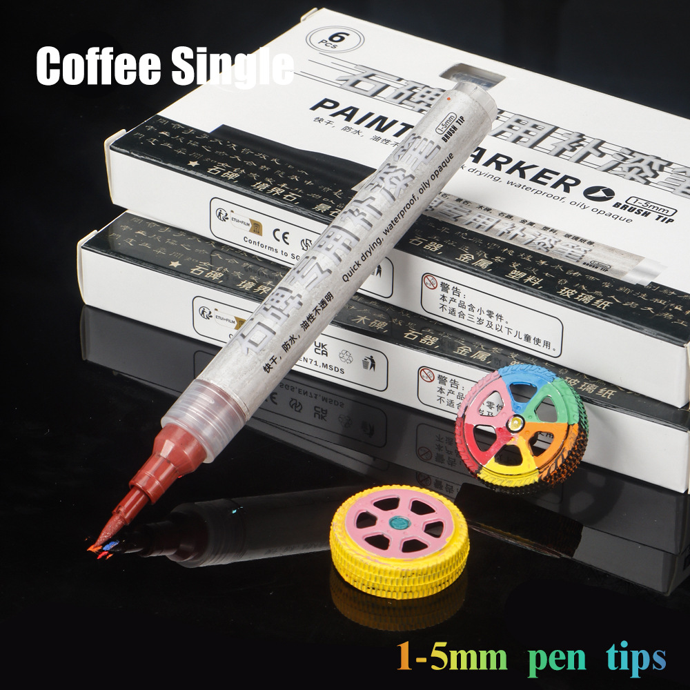 12 colores bolígrafo de pintura blando conjunto de cepillo aceitoso graffiti bolígrafo de pintura impermeable no desvanecido bolígrafo al por mayor