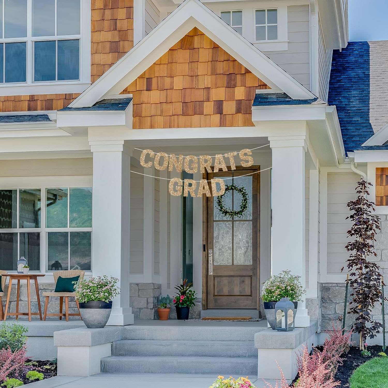 Espesor de alta calidad de oro de cartón flash de graduación duradera temporada bandera banner 2024 suministros de decoración de cola transfronteriza
