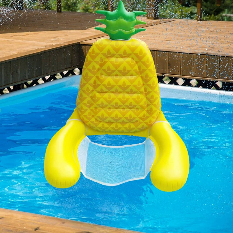 Amazon Новый ПВХ надувная вода плавающая сетка сиденье ананас плавающая кровать складная надувная плавающая кровать ананас плавающий