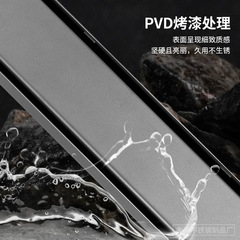 Solid bar in gun gray color, invisible SUS304 bathroom drain with anti-insect, anti-odor, and anti-clogging features