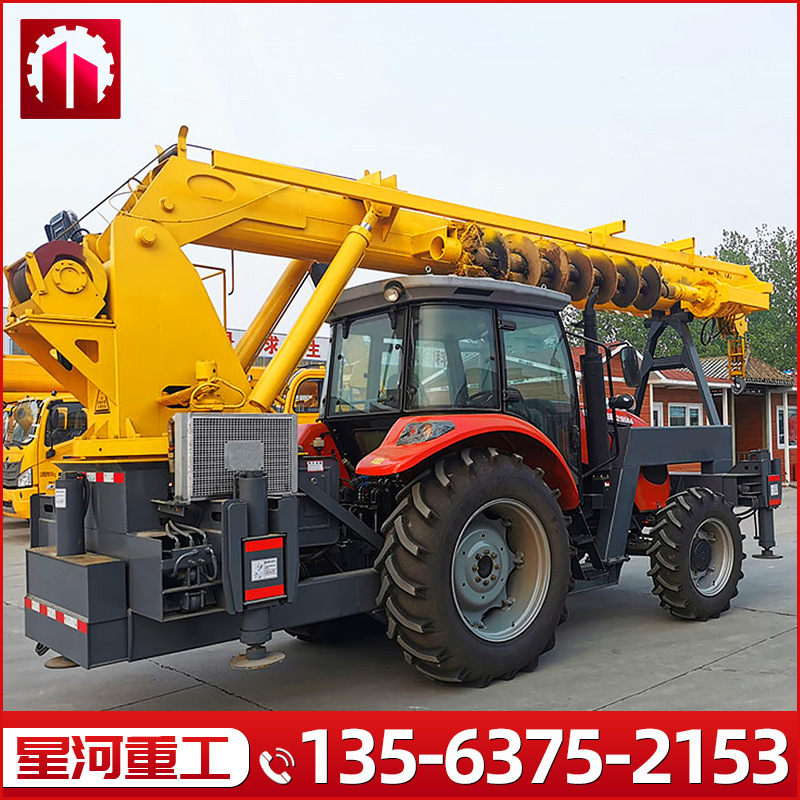 四驱轮胎式拖拉机吊车10吨越野吊车钻孔机电力工程吊钻一体机型号