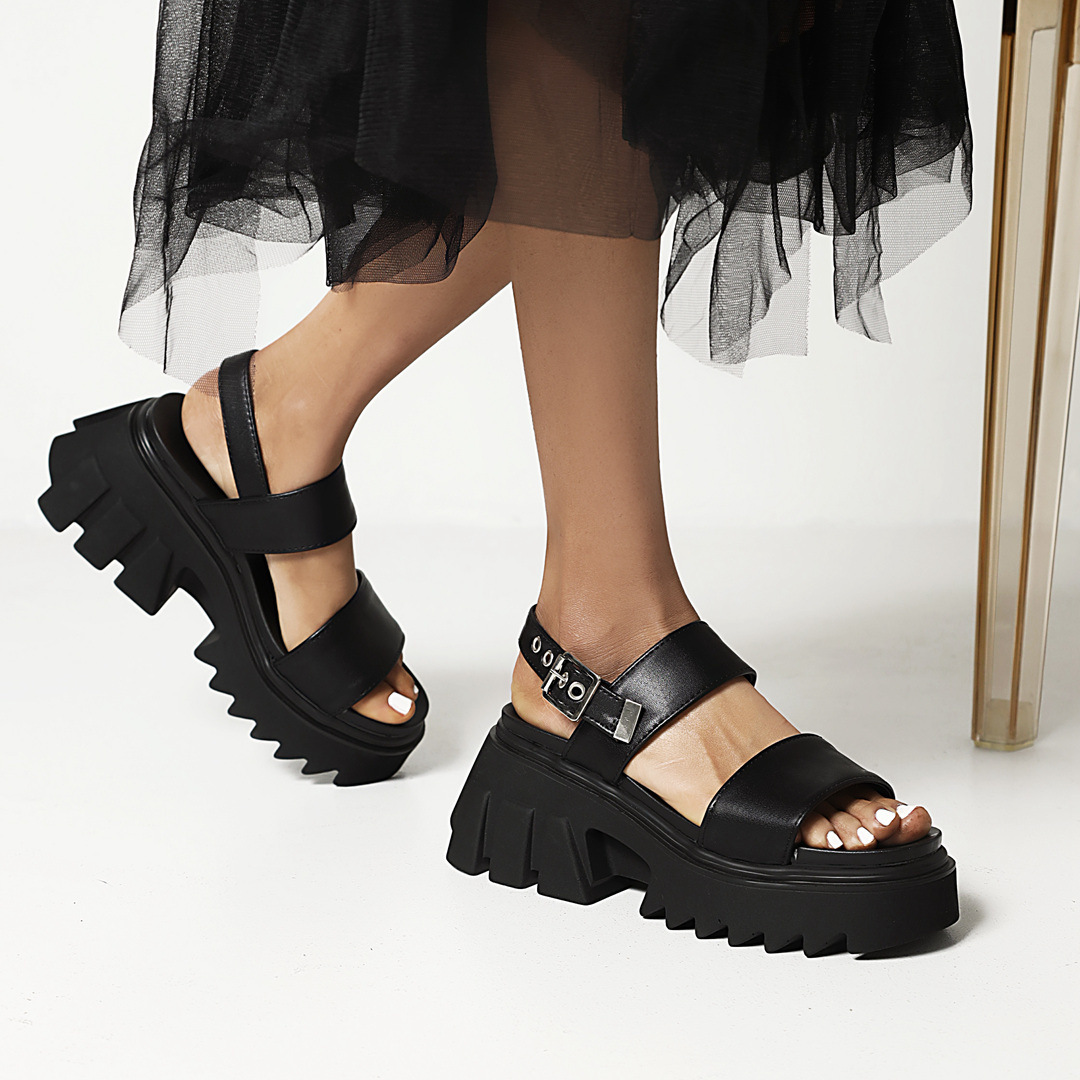 Black Sandals - Top View