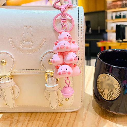 Genuine creative cute pet stacking paradise doll cartoon couple school bag pendant car key chain small gift wholesale