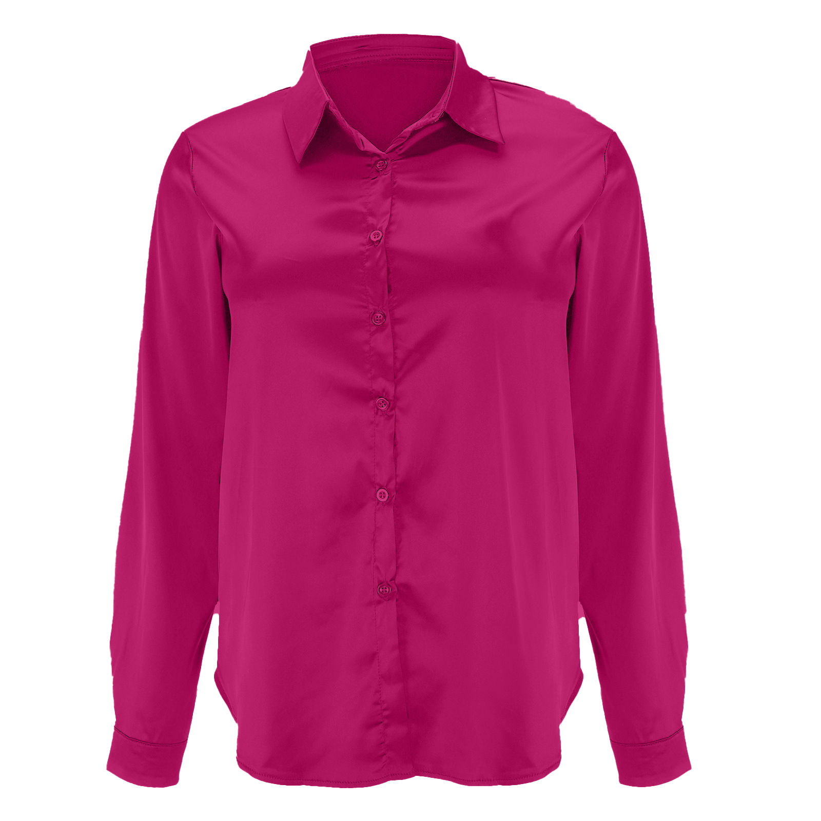 Popular Item On 's European And American Independent Sites: Women's Pullover V-neck Solid Color Elegant Satin_ecoleips.com