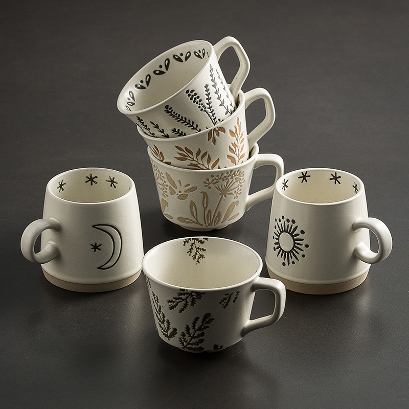 Simple Stoneware Mug, Breakfast Cup, High-Looking Coffee Cup, Home Drinking Cup, Outdoor Afternoon Tea Cup, Office Simple Stoneware Mug, Breakfast Cup, High-Looking Coffee Cup, Home Drinking Cup, Outdoor Afternoon Tea Cup, Office
